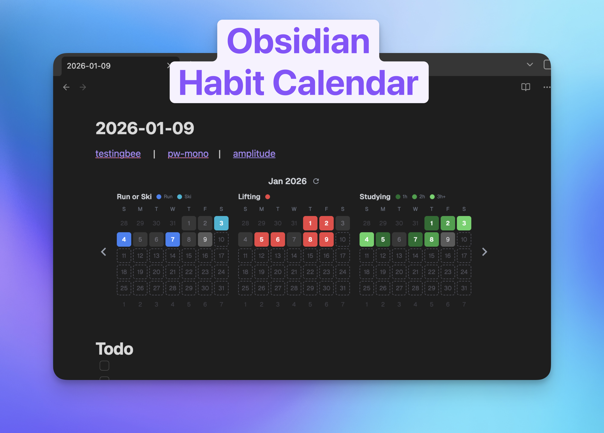 Obsidian Habit Tracker